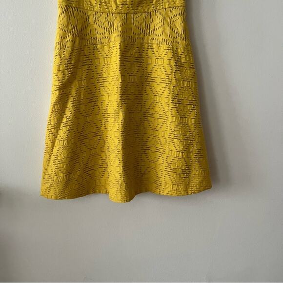 J. Crew Sunflower Yellow Textured Jacquard Eyelet Dress - Picture 3 of 8